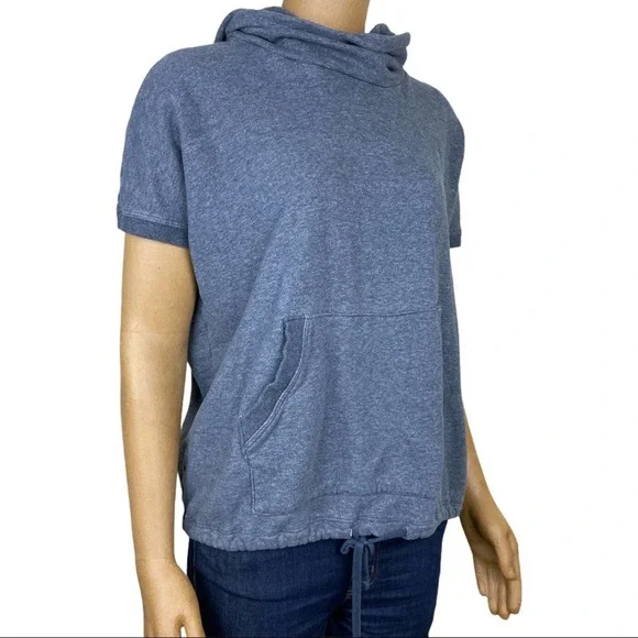 James Perse Sleeveless Hoodie Poncho Top in Gray - Picture 2 of 12